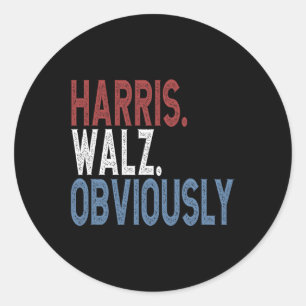Adesivo Redondo Harris Waltz 2024 Eleição Kamala Harris Tim Waltz
