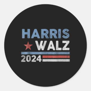 Adesivo Redondo Harris Waltz 2024 Eleição Kamala Harris Tim Waltz
