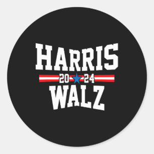 Adesivo Redondo Harris Waltz 2024 Eleição Kamala Harris Tim Waltz