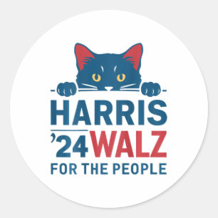 Adesivo Redondo Harris Waltz 2024 Para As Pessoas Engraçadas Lady 