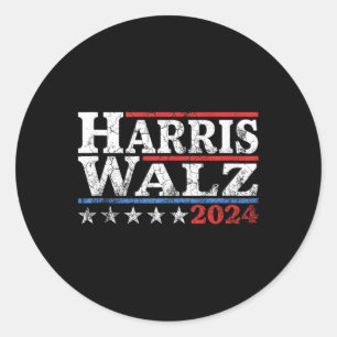 Adesivo Redondo Harris Waltz 24 Eleição Kamala Harris Tim Waltz 2