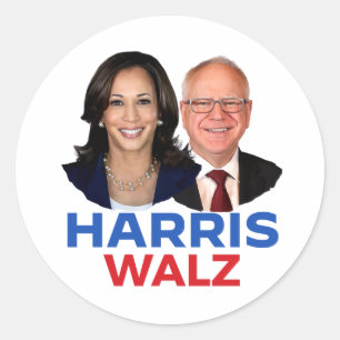 Adesivo Redondo Harris Walz 2024
