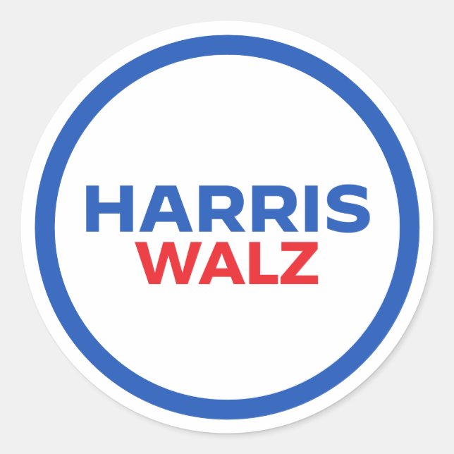 Adesivo Redondo Harris Walz 2024 (Frente)