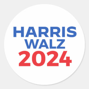 Adesivo Redondo Harris Walz 2024