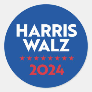 Adesivo Redondo Harris Walz 2024