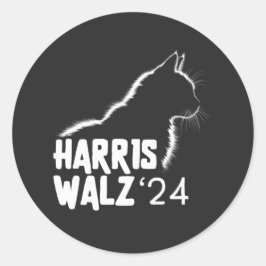 Adesivo Redondo Harris Walz 2024