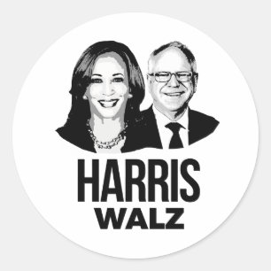 Adesivo Redondo Harris Walz 2024