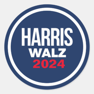 Adesivo Redondo Harris Walz 2024