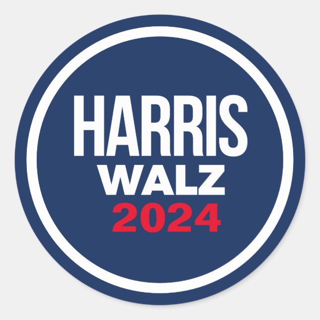 Adesivo Redondo Harris Walz 2024 (Frente)