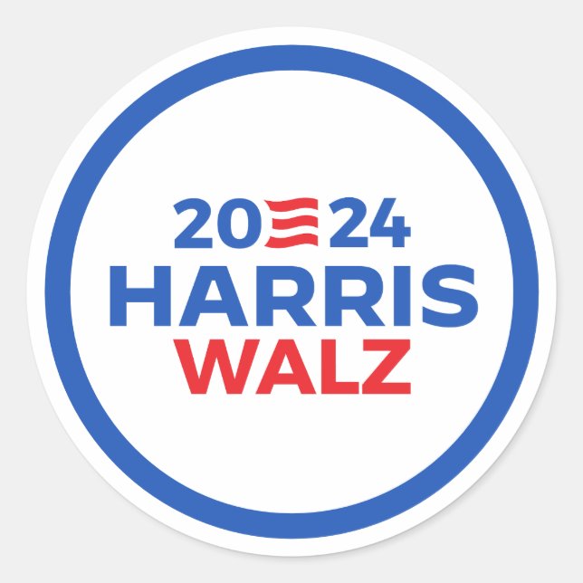 Adesivo Redondo Harris Walz 2024 (Frente)