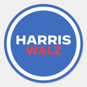 Adesivo Redondo Harris Walz 2024