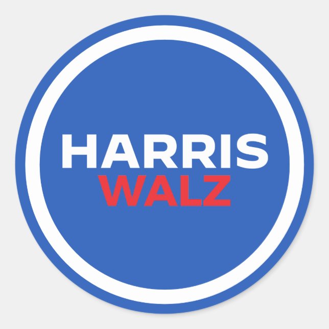 Adesivo Redondo Harris Walz 2024 (Frente)