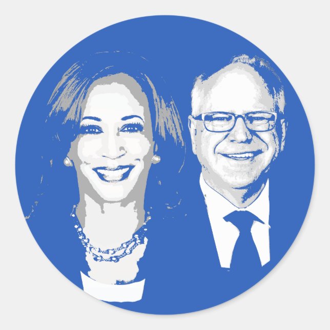 Adesivo Redondo Harris Walz 2024 (Frente)