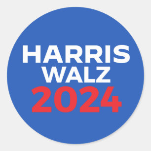 Adesivo Redondo Harris Walz 2024