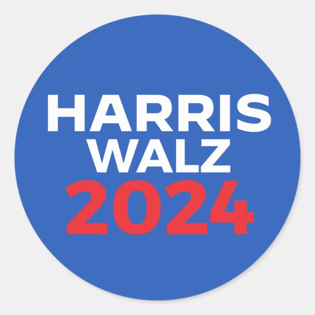 Adesivo Redondo Harris Walz 2024 (Frente)