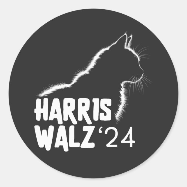 Adesivo Redondo Harris Walz 2024 (Frente)