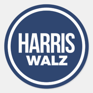 Adesivo Redondo Harris Walz 2024
