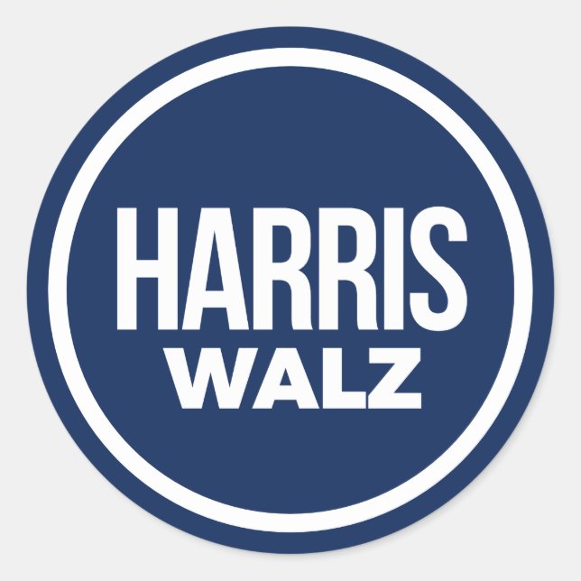 Adesivo Redondo Harris Walz 2024 (Frente)