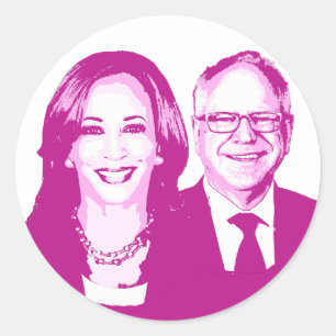 Adesivo Redondo Harris Walz 2024