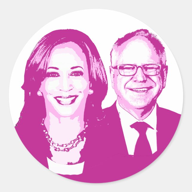 Adesivo Redondo Harris Walz 2024 (Frente)