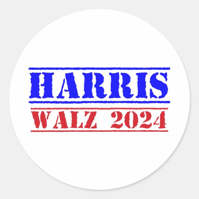 Adesivo Redondo Harris Walz 2024 (Frente)