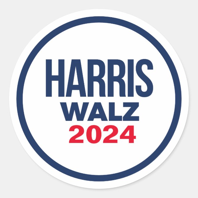 ADESIVO REDONDO HARRIS WALZ 2024 (Frente)