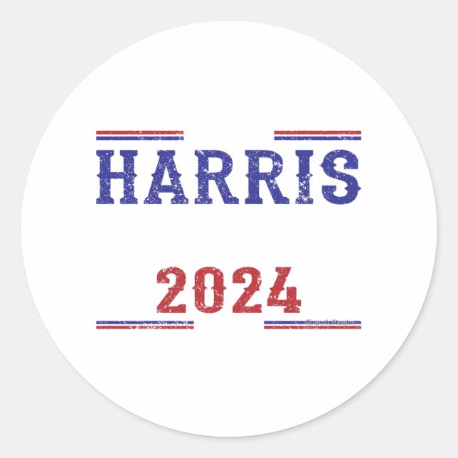 Adesivo Redondo Harris Walz 2024 _7 (Frente)
