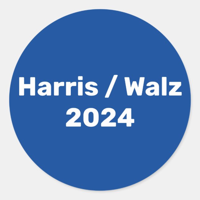 Adesivo Redondo Harris / Walz 2024 Campanha Presidencial (Frente)