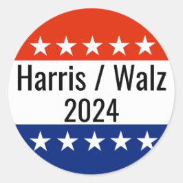 Adesivo Redondo Harris Walz 2024 Eleição