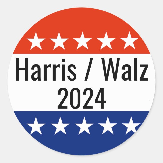 Adesivo Redondo Harris Walz 2024 Eleição (Frente)