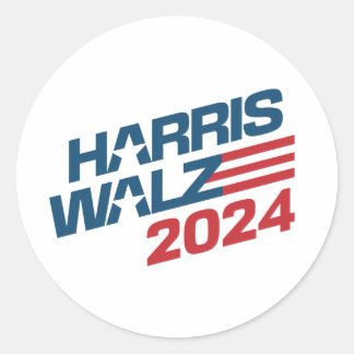 Adesivo Redondo Harris Walz 2024 Eleição