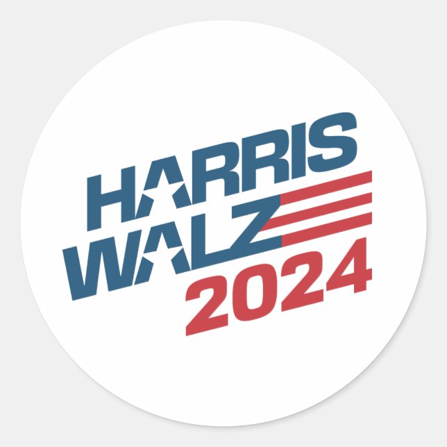 Adesivo Redondo Harris Walz 2024 Eleição (Frente)