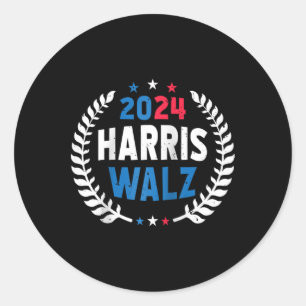 Adesivo Redondo Harris Walz 2024 Eleição Kamala Harris Tim Waltz