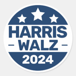 Adesivo Redondo Harris Walz 2024 Eleição Kamala Harris Tim Walz