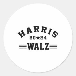 Adesivo Redondo Harris Walz 2024 Harris Presidente Waltz Democrata