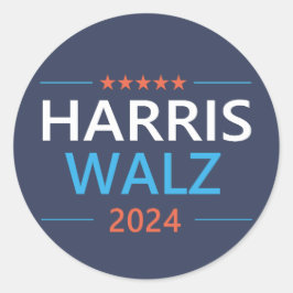 Adesivo Redondo Harris Walz 2024 para Presidente