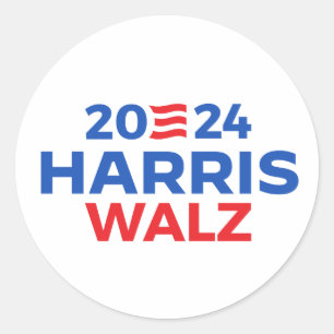 Adesivo Redondo Harris Walz em 2024