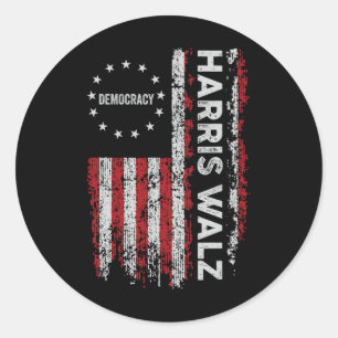 Adesivo Redondo Harris WAlzheimer 2024 Harris Waltz Vp Presidente
