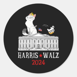 Adesivo Redondo Harris Wheimer 2024 Presidente Eleição Engraçado C