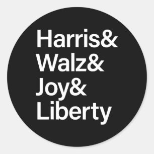 Adesivo Redondo Harris Wheimer Joy Liberdade Vote Kamala Harris Pr