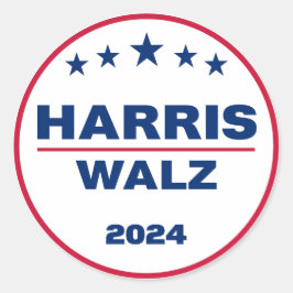 Adesivo Redondo Harris Wlaz 2024 Kamala Harris Tim Walz Eleição