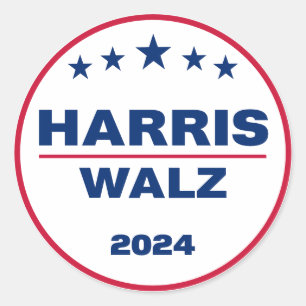 Adesivo Redondo Harris Wlaz 2024 Kamala Harris Tim Walz Eleição