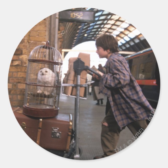 Adesivo Redondo Harry e Hedwig PLATFORM 9 3/4™ (Frente)