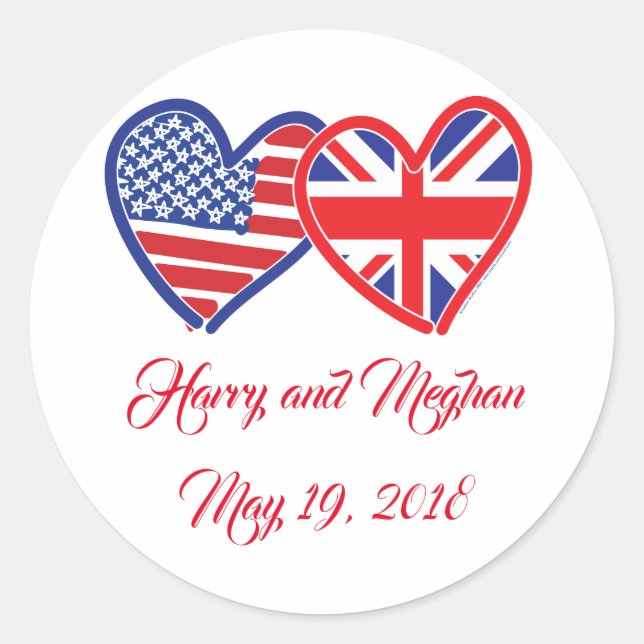 Adesivo Redondo Harry e Meghan (Frente)