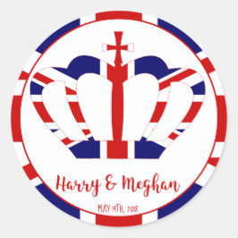 Adesivo Redondo Harry & Meghan Crown | Celebração Real De Casament