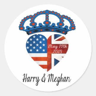Adesivo Redondo Harry & Meghan Wedding, 19 de maio de 2018