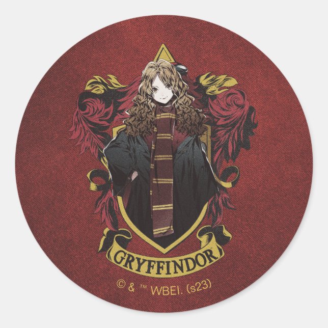Adesivo Redondo HARRY POTTER™ | Anime Hermione House Crest (Frente)