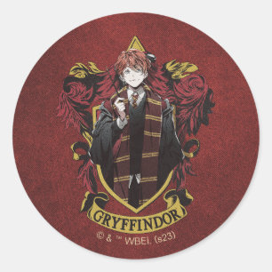 Adesivo Redondo HARRY POTTER™   Anime Ron Weasley House Crest