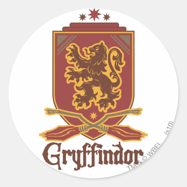 Adesivo Redondo Harry Potter | Crachá Gryffindor QUIDDITCH™ (Frente)