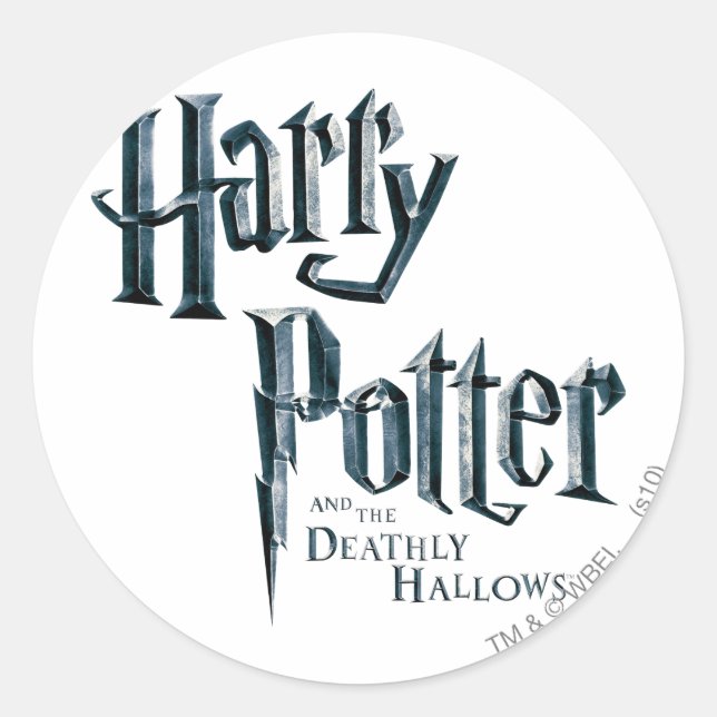 Adesivo Redondo Harry Potter e o Logotipo Mortal 1 (Frente)